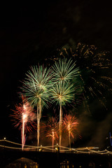 Fireworks with reflection