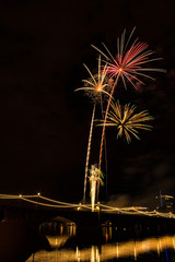 Fireworks with reflection