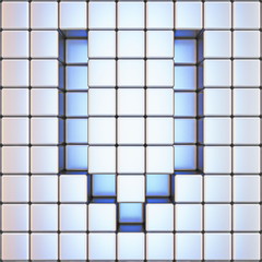 Cube grid Letter V 3D