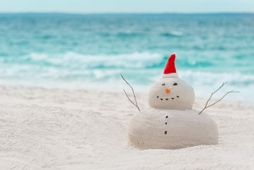 Australian Christmas Sandman on a beautiful white sand beach