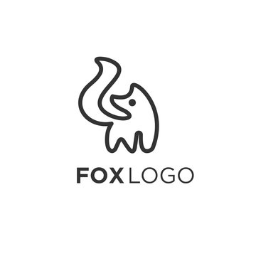 fox logo design vector icon template