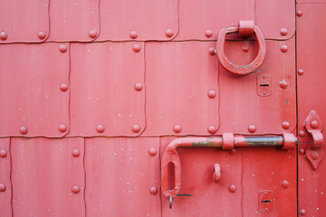 Ancient gate with bolt and lock