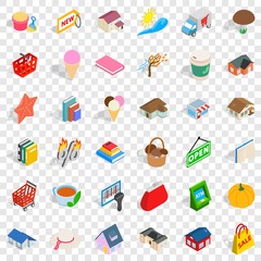 Home icons set. Isometric style of 36 home vector icons for web for any design