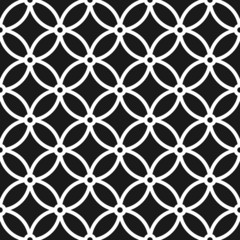 Fototapeta premium Seamless inverse black and white vintage overlapping circles pattern vector