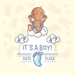 Fototapeta premium it is a boy baby shower card newborn