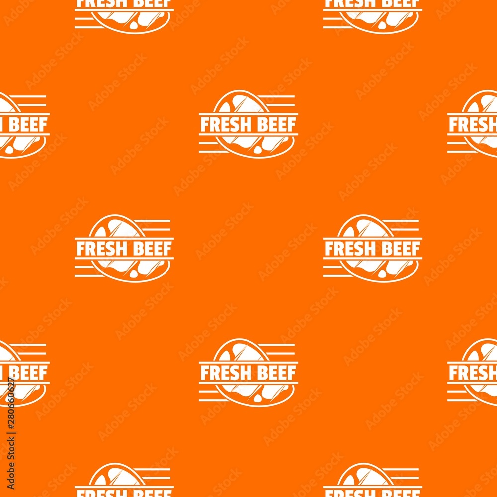 Poster fresh beef pattern vector orange for any web design best