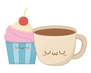 Kawaii of coffee cup cartoon design