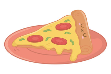 Kawaii of pizza cartoon design