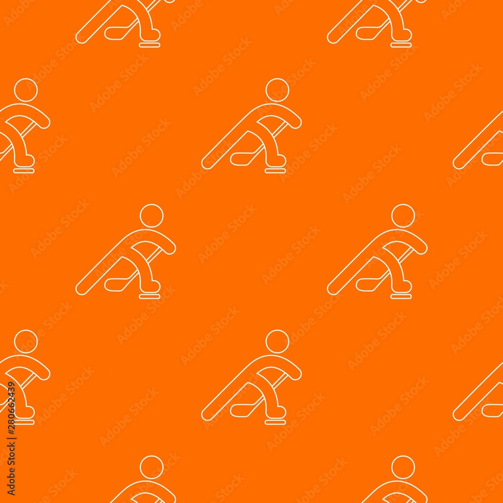 Poster hockey player pattern vector orange for any web design best