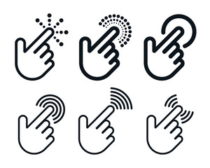Click icon set with hand shapes