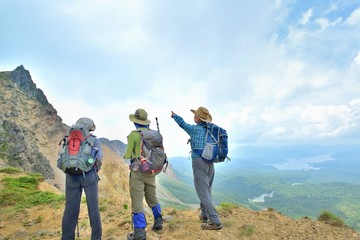 夏山・トレッキングのハイカー