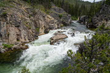 Dagger Falls waterfall in Idaho in the Salmon-Challis National Forest