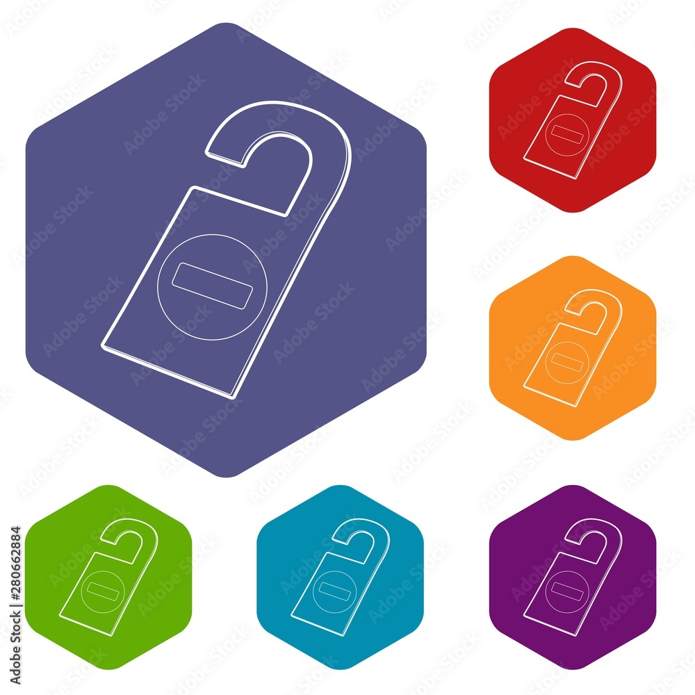 Poster tag do not disturb in hotel icon. outline illustration of tag do not disturb in hotel vector icon fo