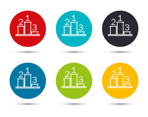 Fototapeta premium Podium icon flat round button set illustration design