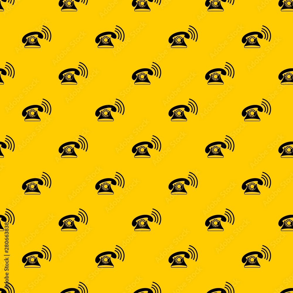 Poster retro phone pattern seamless vector repeat geometric yellow for any design