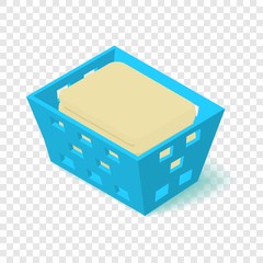Laundry basket icon. Isometric illustration of laundry basket vector icon for web