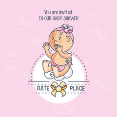 baby shower card with girl