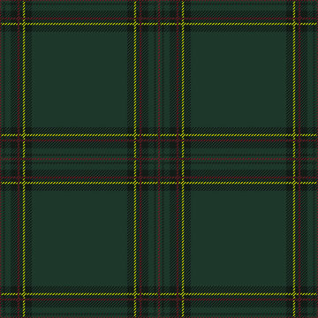 Seamless Tan Green Yellow And Red Textile Detailed Tartan Vowen Plaid Pattern Vector