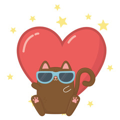 Kawaii of cat cartoon design