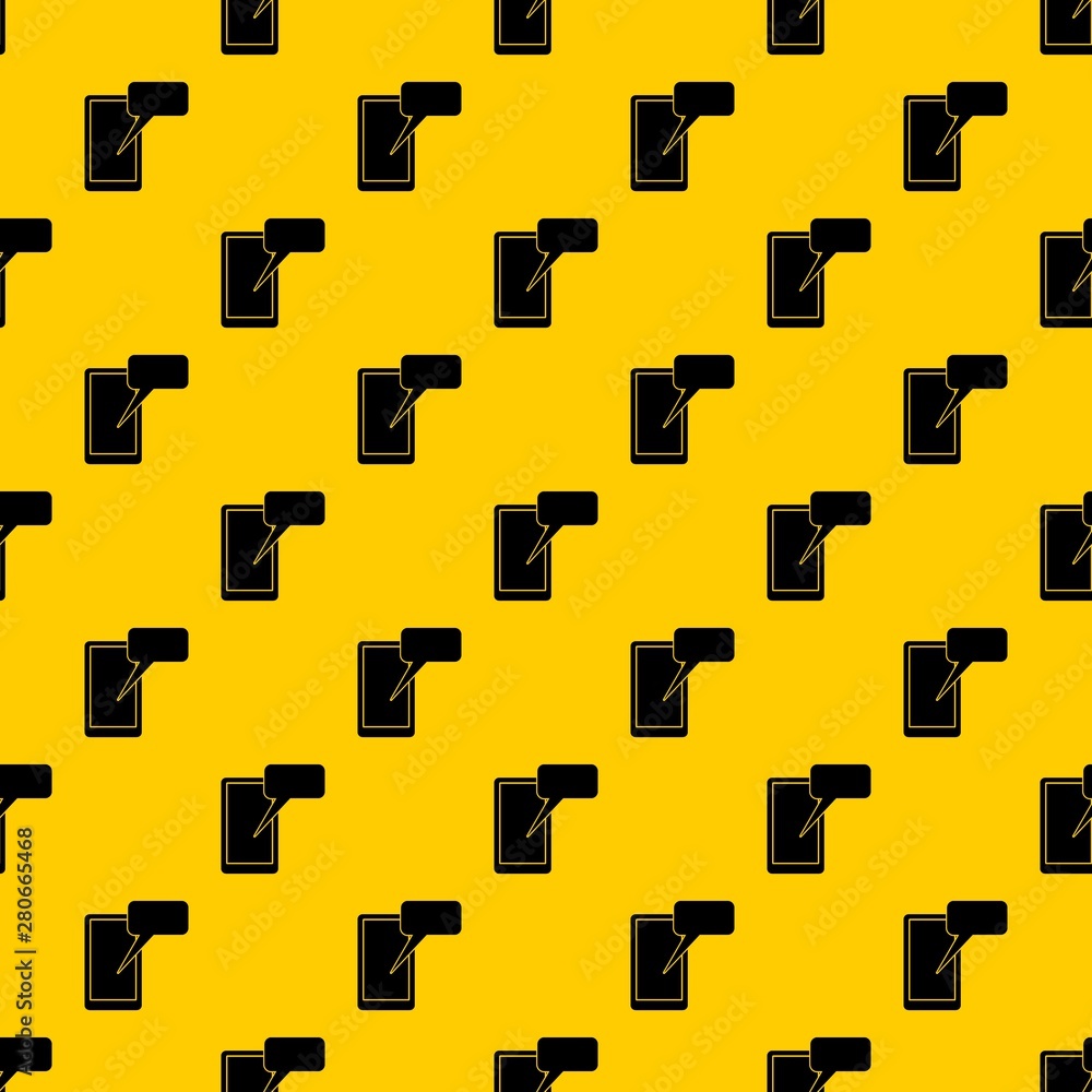 Poster mobile chatting pattern seamless vector repeat geometric yellow for any design