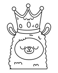 Kawaii of llama cartoon design