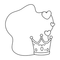 Kawaii of crown cartoon design