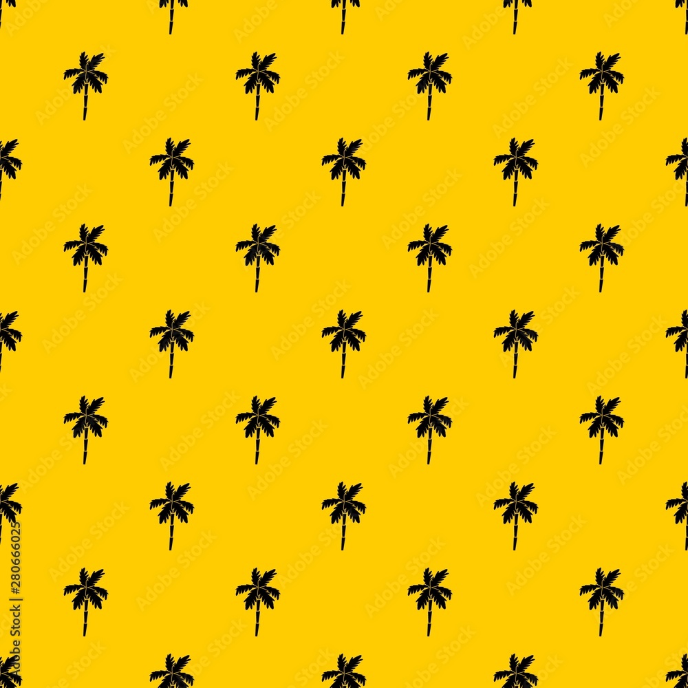Poster palm tree pattern seamless vector repeat geometric yellow for any design