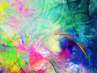rainbow abstract fractal background 3d rendering illustration