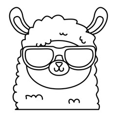Kawaii of llama cartoon design
