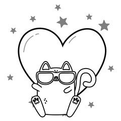 Kawaii of cat cartoon design
