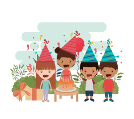 group of children in birthday celebration