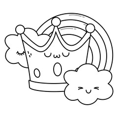 Kawaii of crown cartoon design