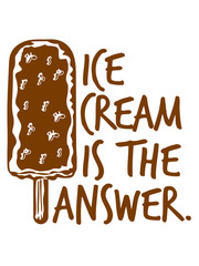 logo ice cream is the answer haselnuss schokolade vanille am stiel lecker schlecken sommer eisdiele vanille sorbet hunger essen kalt clipart design cool liebe schmelzen schlemmen speiseeis antwort