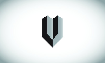 U Letter 3D Logo Design