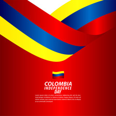 Colombia Independence Day Celebration Vector Template Design Illustration