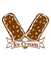 ice cream eis banner text 2 paar haselnuss schokolade vanille am stiel lecker schlecken sommer eisdiele vanille sorbet hunger essen kalt cool liebe schmelzen speiseeis