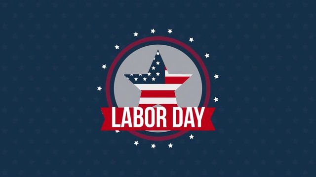 usa labor day celebration frame with icons