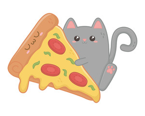 Kawaii of cat cartoon design