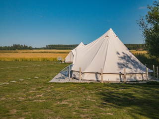 Fototapeta na wymiar tent in field