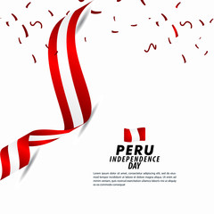 Peru Independence Day Celebration Vector Template Design Illustration