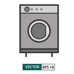 Washing machine icon. Colour style. Vector illustration EPS 10