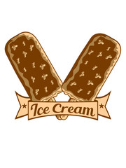 ice cream eis banner 2 paar haselnuss schokolade vanille am stiel lecker schlecken sommer eisdiele vanille sorbet hunger essen kalt cool liebe schmelzen speiseeis