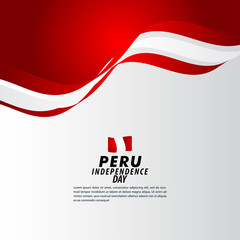 Peru Independence Day Celebration Vector Template Design Illustration