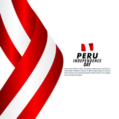 Peru Independence Day Celebration Vector Template Design Illustration