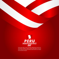 Peru Independence Day Celebration Vector Template Design Illustration