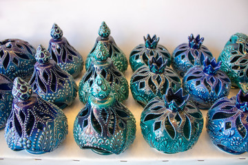 Decorative handmade bowl. It has patterns of Eastern culture.