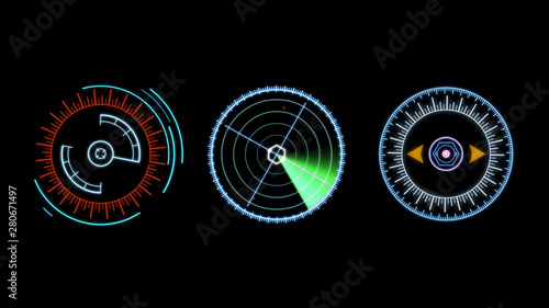HUD Futuristic Spin Crosshair Circles 