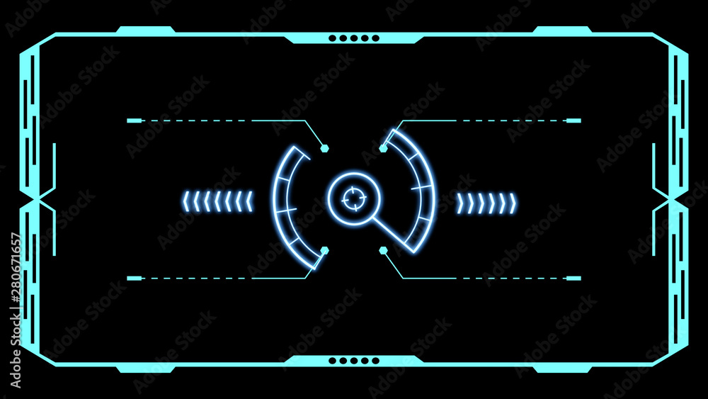 Poster HUD Futuristic Virtual Technology User Control Interface Screen Panel. Abstract Security UI Elements Illustration