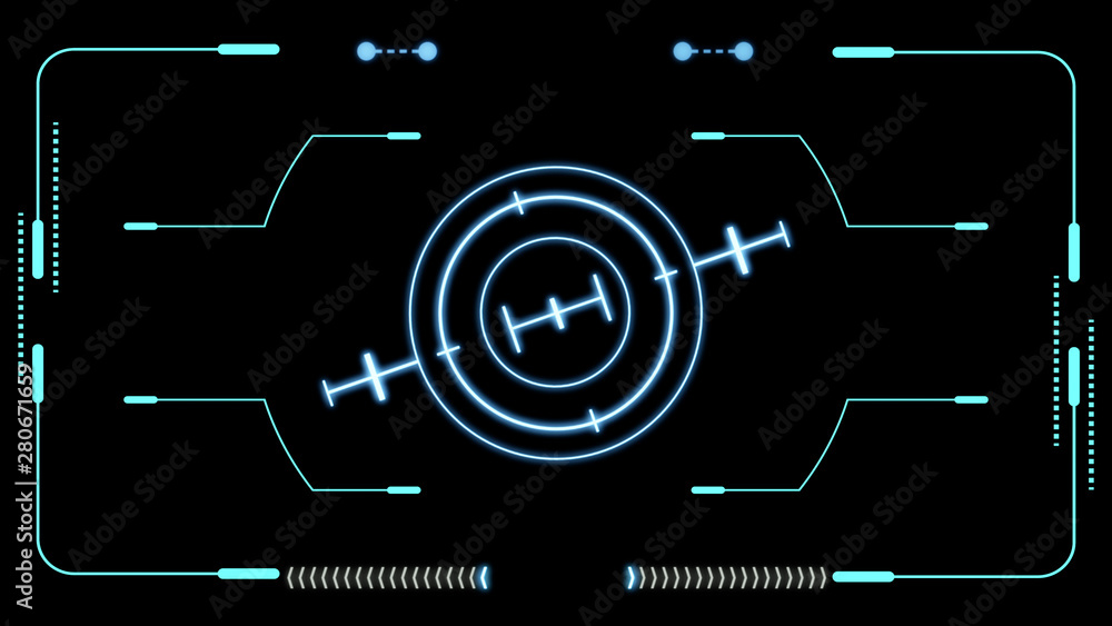Poster HUD Futuristic Virtual Technology User Control Interface Screen Panel. Abstract Security UI Elements Illustration