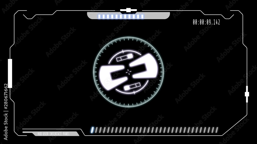 Poster HUD Futuristic Virtual Technology User Control Interface Screen Panel. Abstract Security UI Elements Illustration